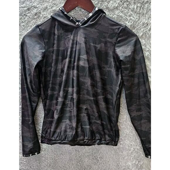 Athleta Girl Camo Pullover‎ Long Sleeve Hoodie Swim Cover Top? Girls Large 12 - Picture 1 of 3